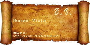 Berner Viola névjegykártya